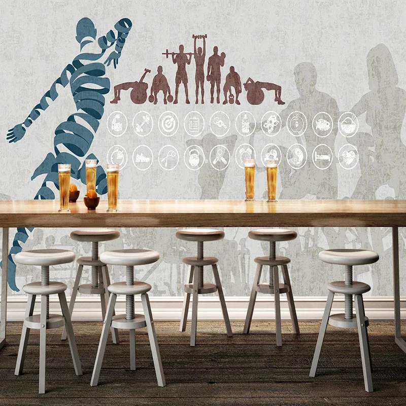 Yoga Fitness Wallpaper - Custom Modern Sports Pattern Wallpaper Abstract