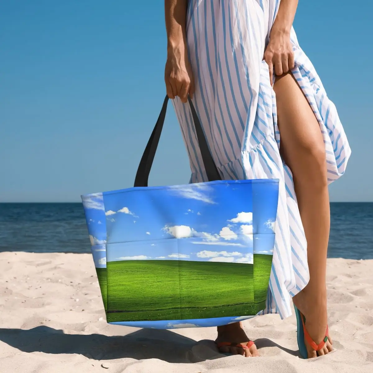 Yoga Fitness Wallpaper - Windows XP Wallpaper Beach Tote Bag