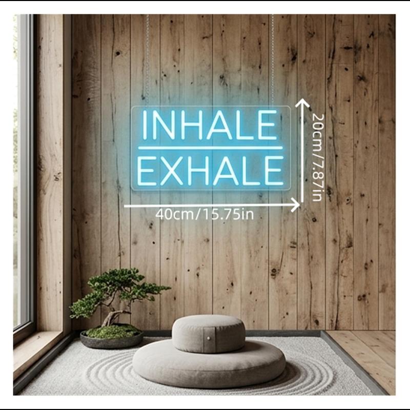 Inhale Exhale Neon Sign Light  - Yoga Fitness Wallpaper 评论和价格