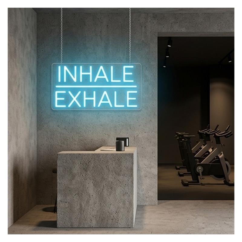 Inhale Exhale Neon Sign Light  - Yoga Fitness Wallpaper 评论和价格