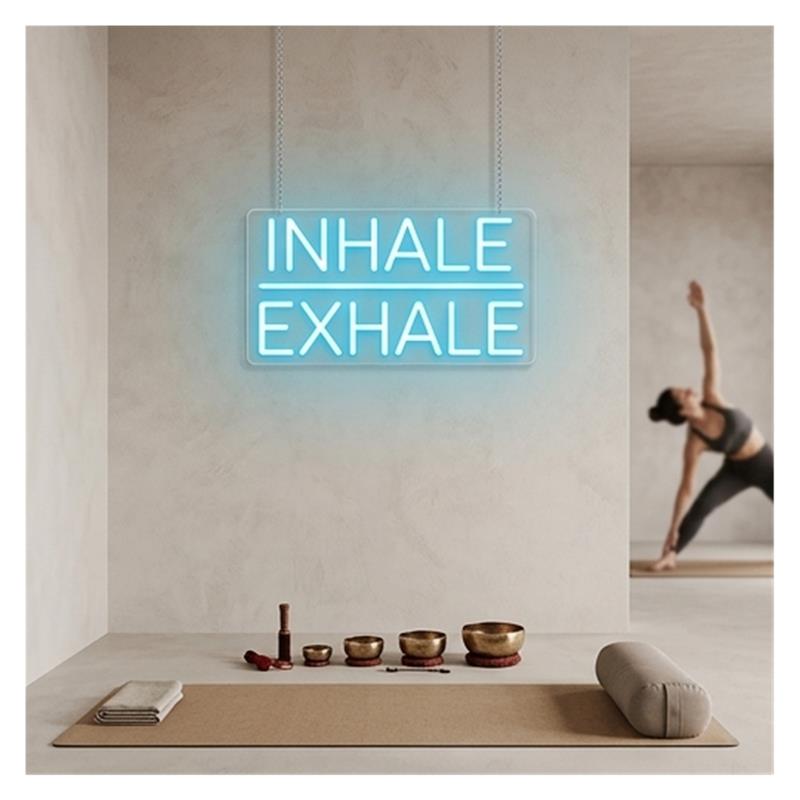 Inhale Exhale Neon Sign Light  - Yoga Fitness Wallpaper 评论和价格