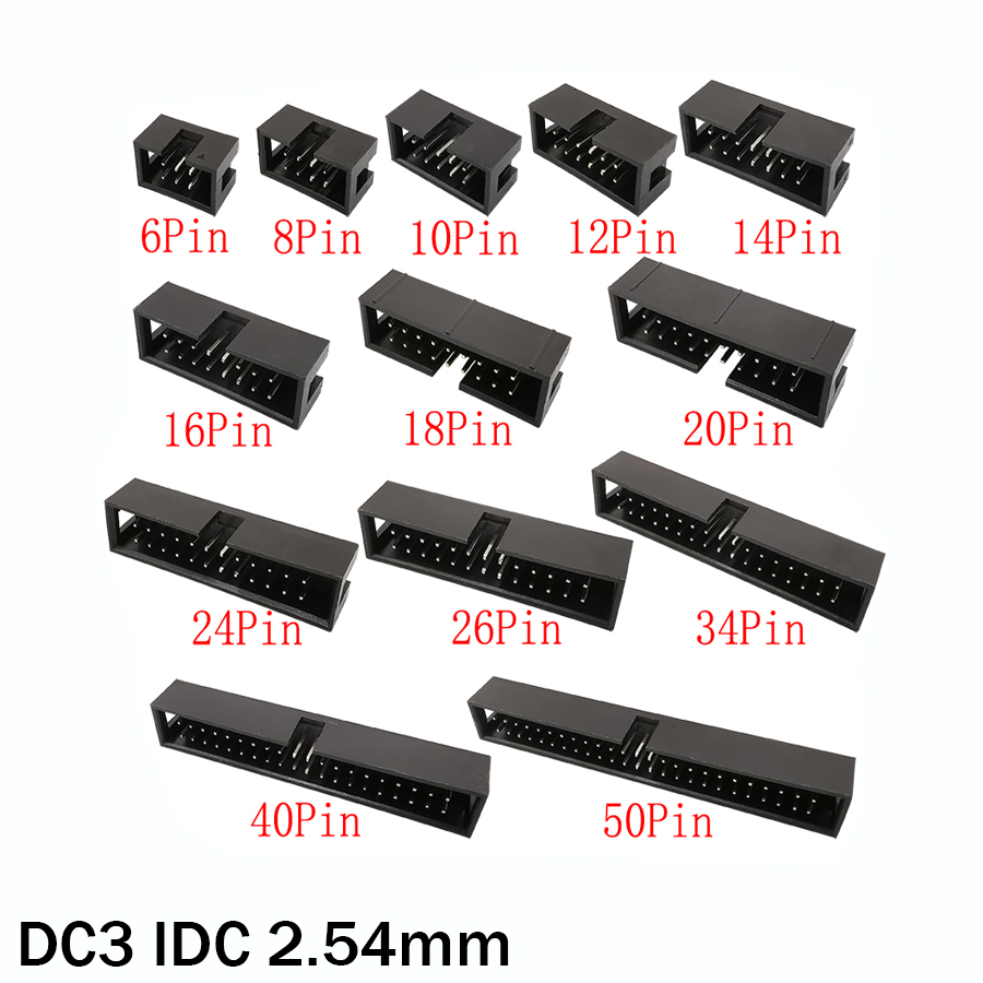10Pcs DC3 6P~50Pin IDC 2.54mm  - Dip Bar Parallel 评论和价格