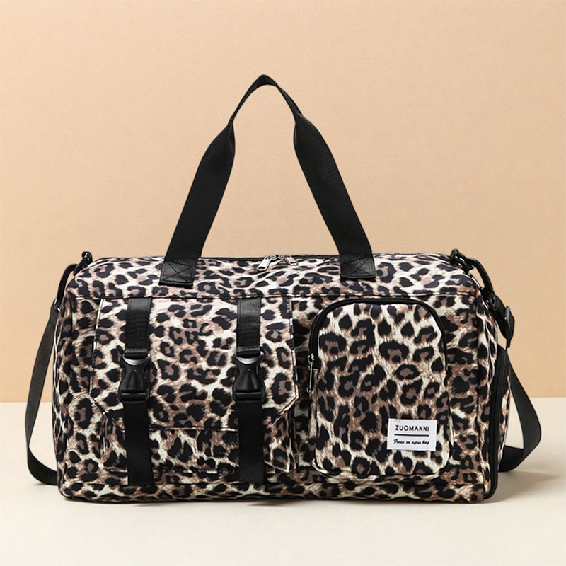 Fashionable Leopard Print Spor - Yoga Fitness Bag 评论和价格