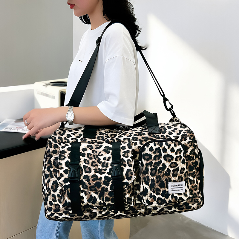 Fashionable Leopard Print Spor - Yoga Fitness Bag 评论和价格