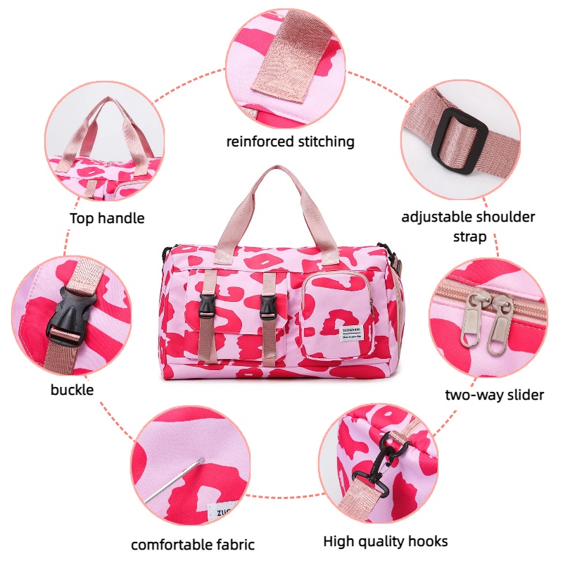 Fashionable Leopard Print Spor - Yoga Fitness Bag 评论和价格