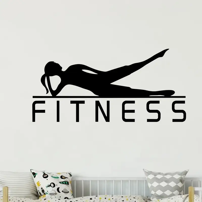 A Vinyl Sticker of a Fitness G - Yoga Fitness Wallpaper 评论和价格