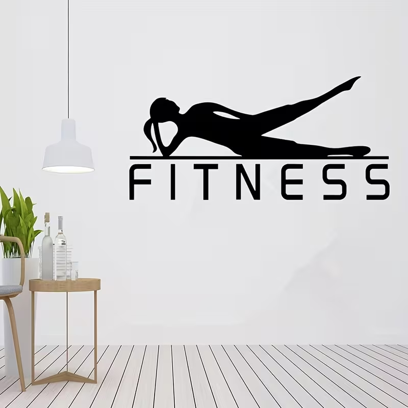 A Vinyl Sticker of a Fitness G - Yoga Fitness Wallpaper 评论和价格