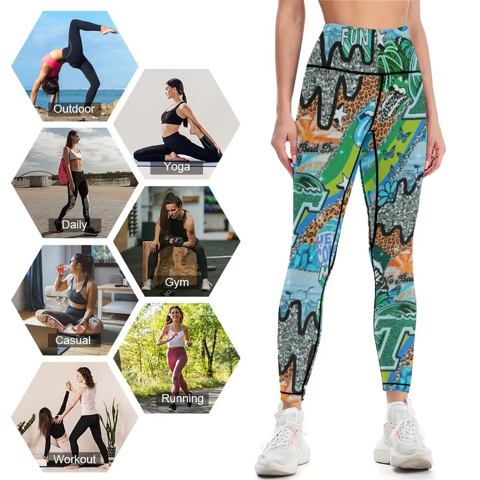 TU WALLPAPER Leggings Women's  - Yoga Fitness Wallpaper 评论和价格