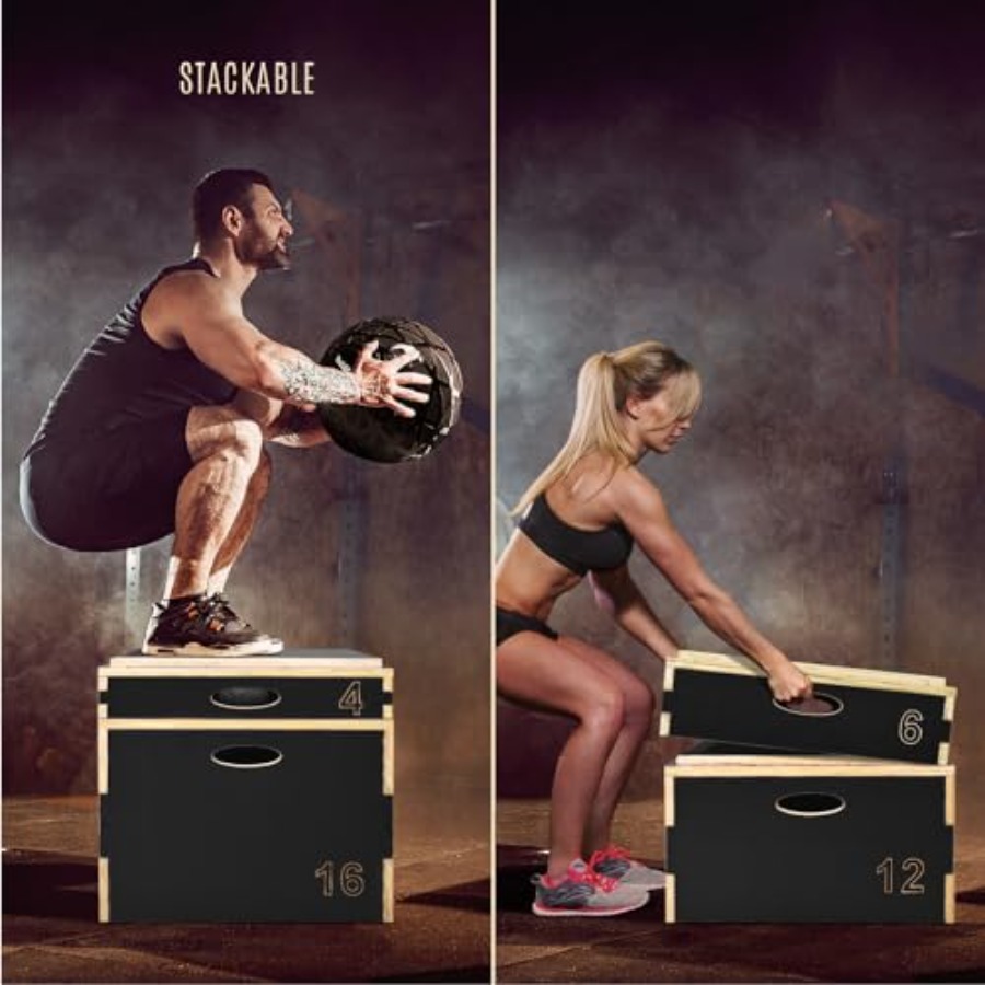 3 in 1 Wooden Plyo Box for Jum - Plyo Jump Box 评论和价格