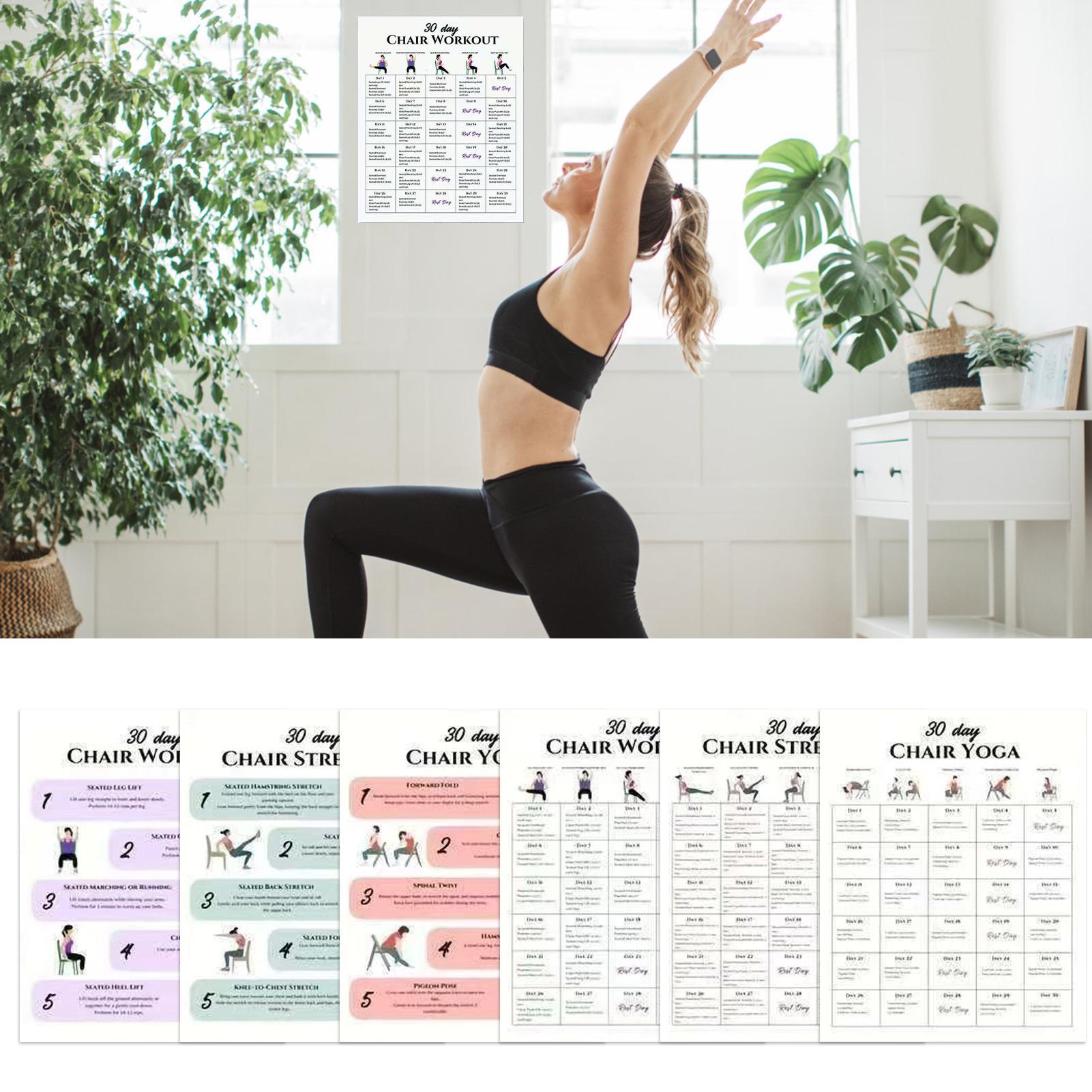 6pcs Fitness Posters 30-Day Ch - Yoga Fitness Wallpaper 评论和价格