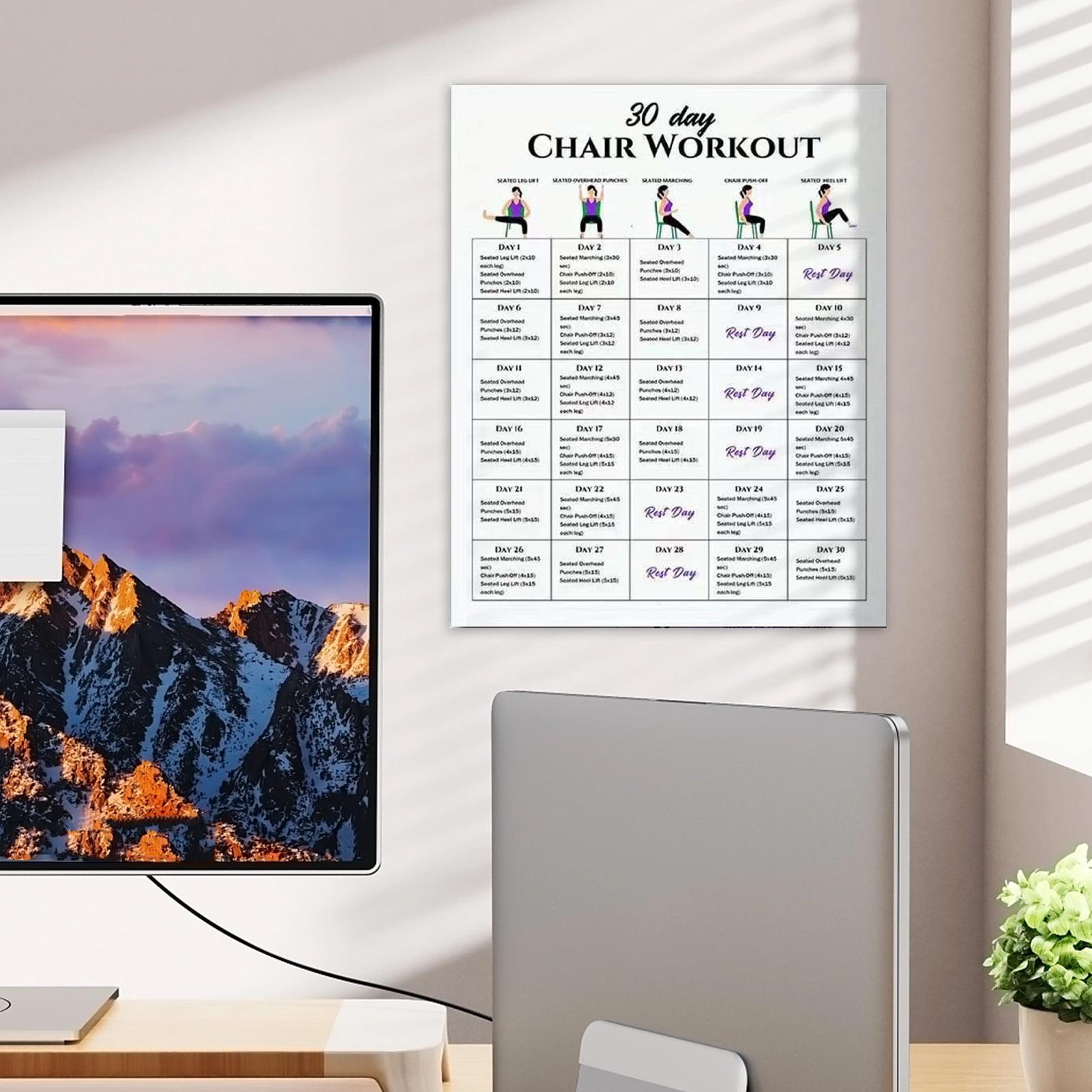 6pcs Fitness Posters 30-Day Ch - Yoga Fitness Wallpaper 评论和价格