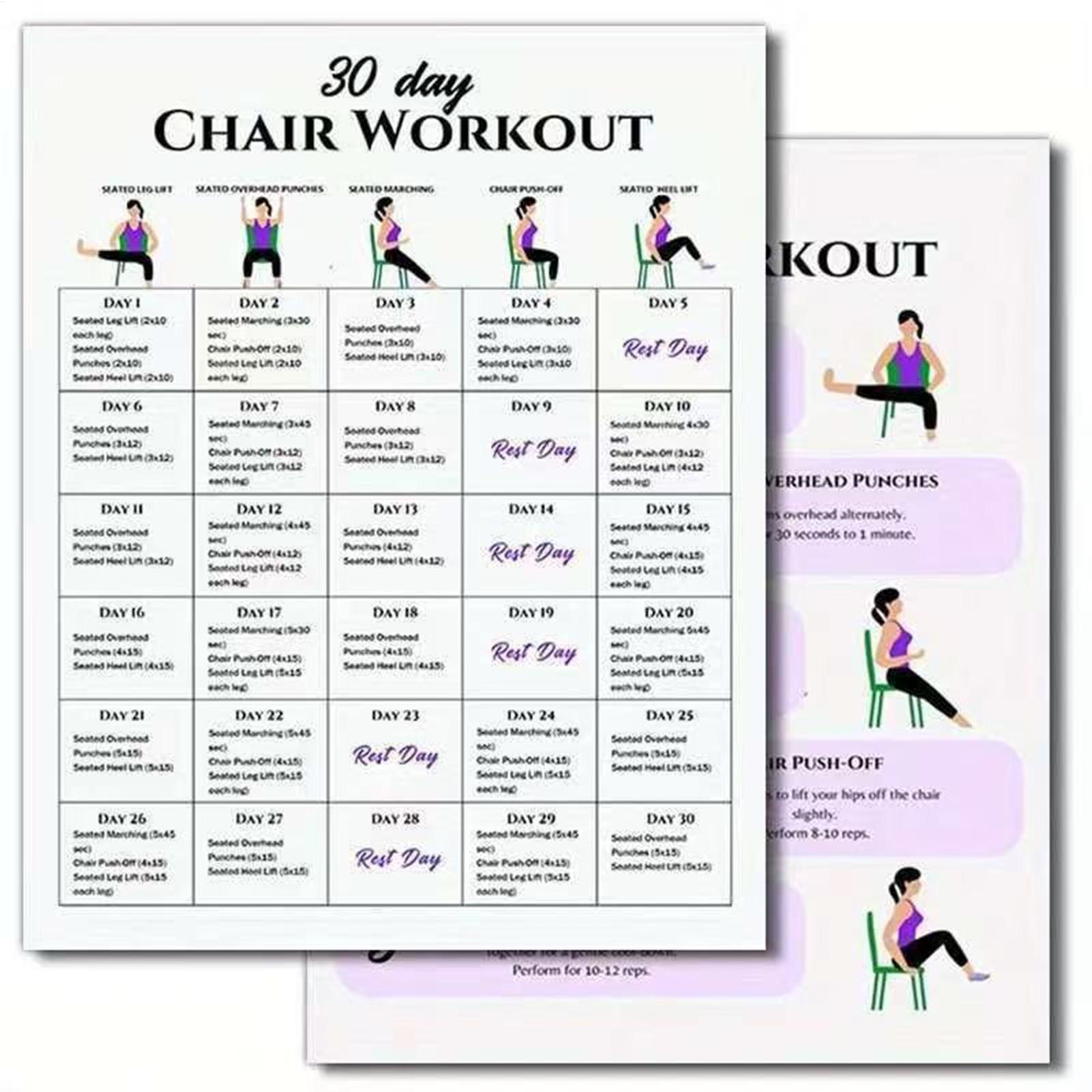 6 Pieces 30-Day Chair Exercise - Yoga Fitness Wallpaper 评论和价格