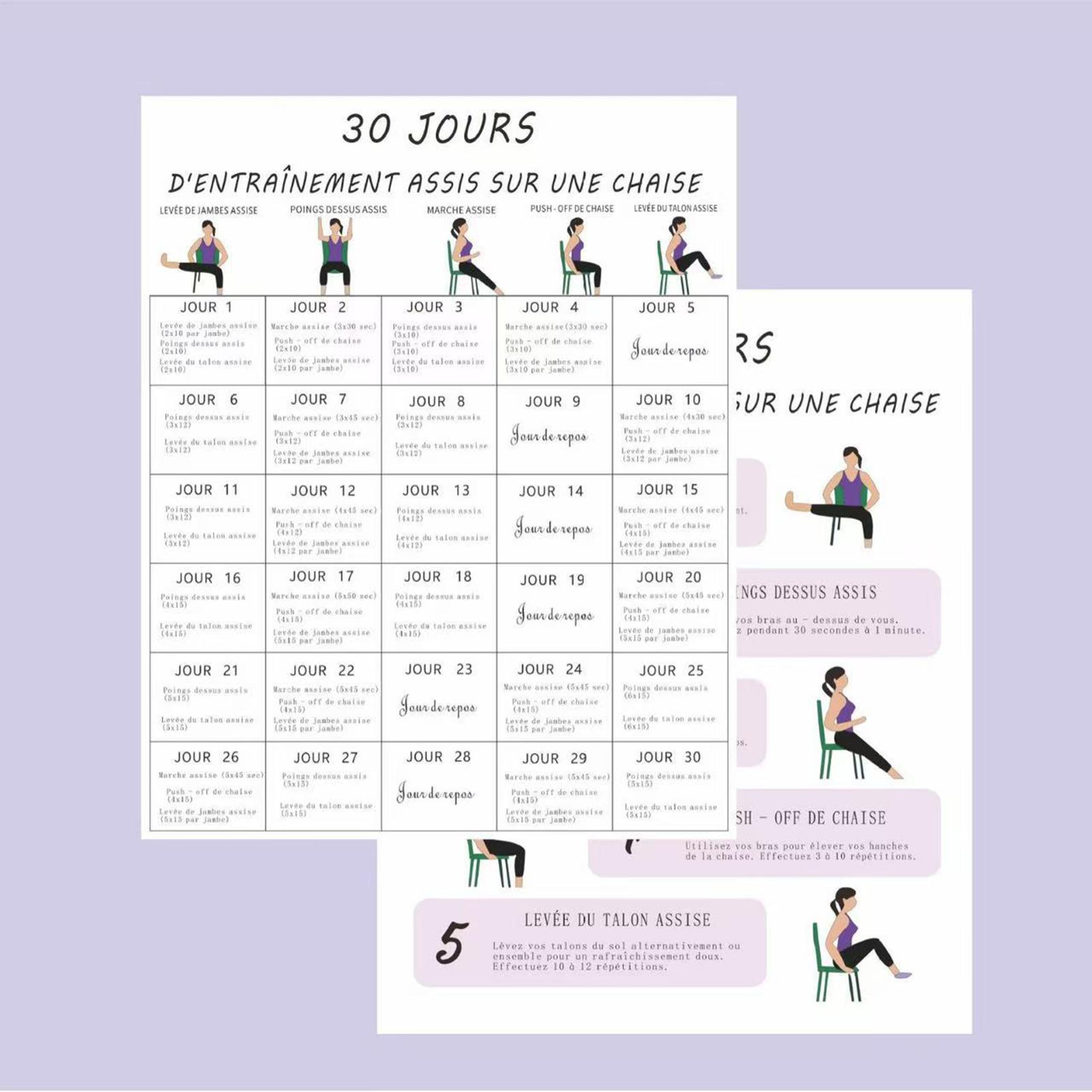 6 Pieces 30-Day Chair Exercise - Yoga Fitness Wallpaper 评论和价格
