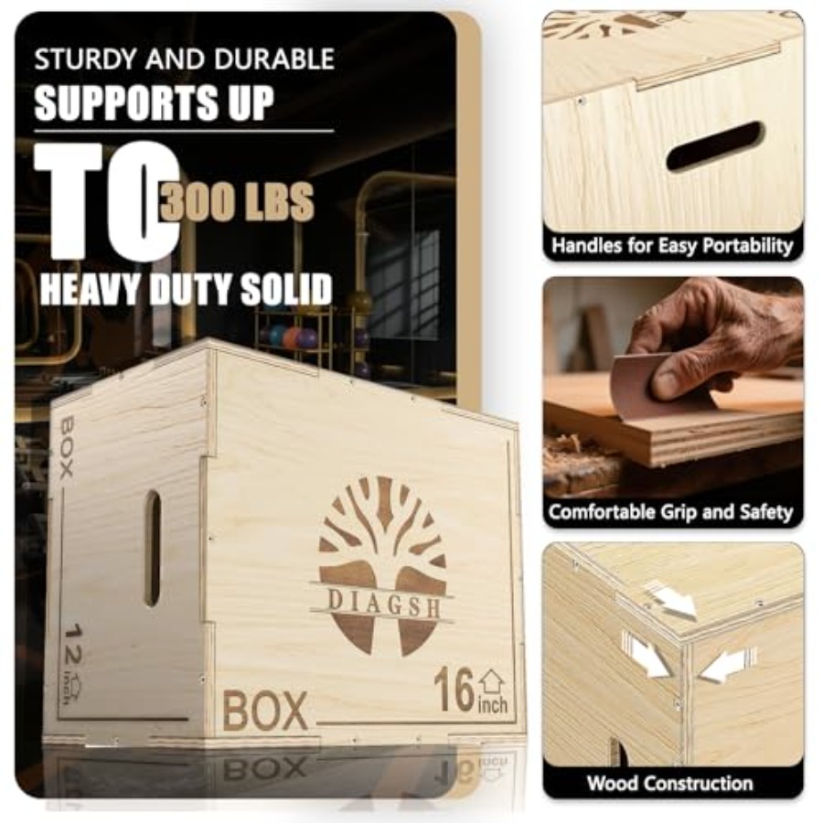 Plyo Box - 3-in-1 wood plyomet - Plyo Jump Box 评论和价格